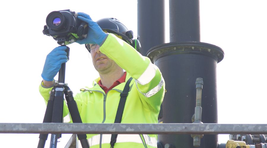 Nick Cowie carrying out a typical leakage survey